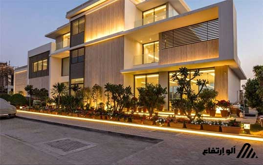 نورپردازی نمای ساختمان شبانه